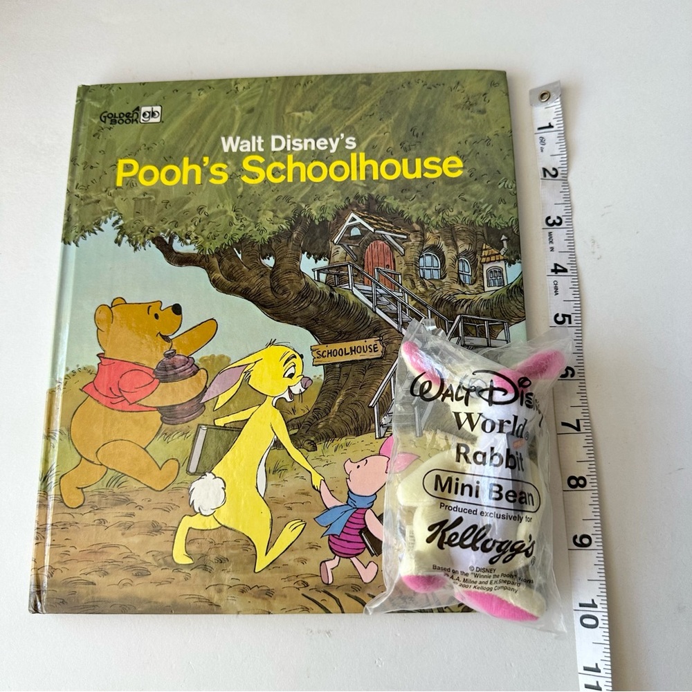 Disneys Winnie The Pooh Vintage Book and Kellogg’s Mini Bean Rabbit - Picture 2 of 13